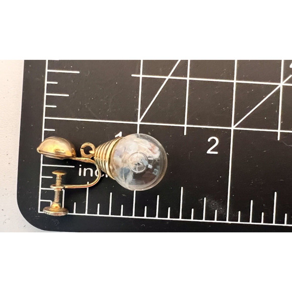 Vintage Mid Century MCM Quality Confetti Bubble Gold Tone Screw-on Earrings - Picture 5 of 5